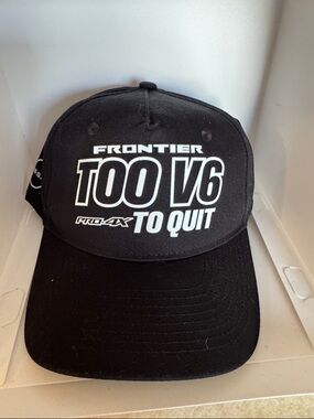 Frontier "Too V6 To Quit" Black Logo Cap